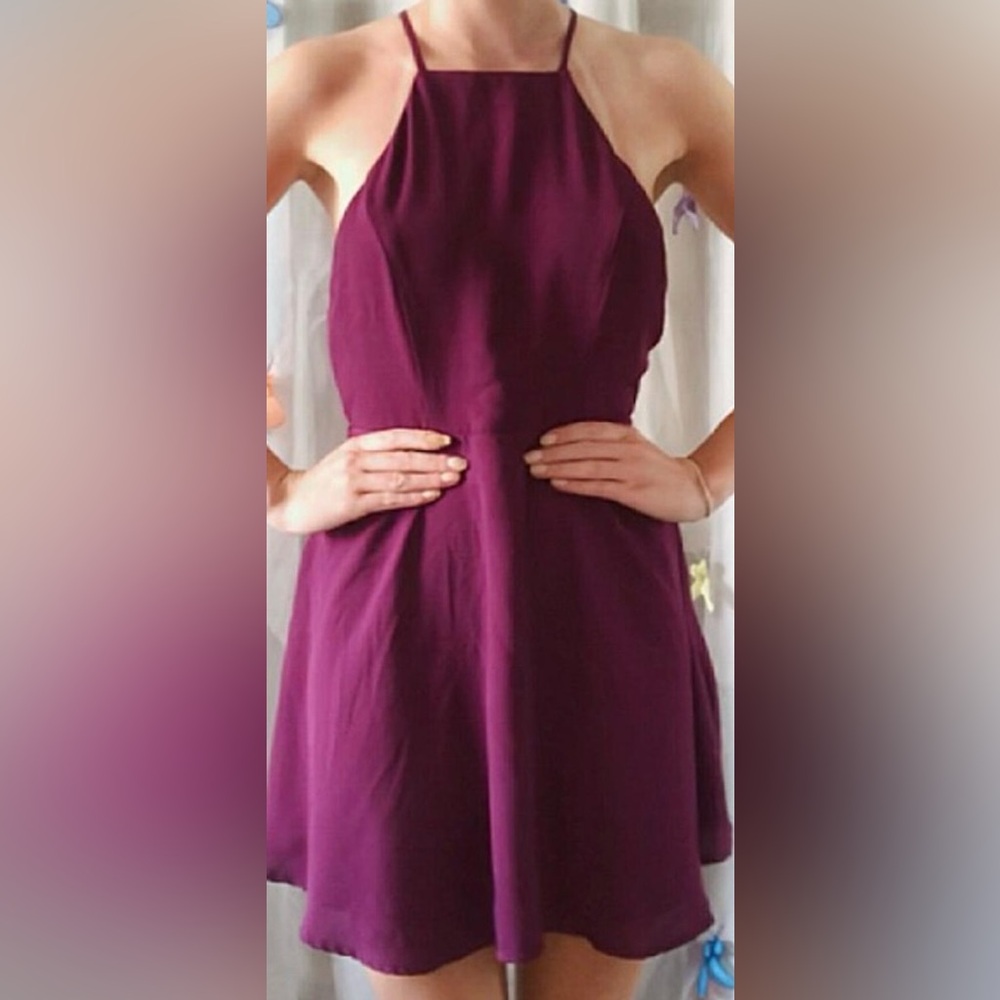 Forever 21 Women Purple  Backless Mini Dress Size Small - Picture 2 of 8